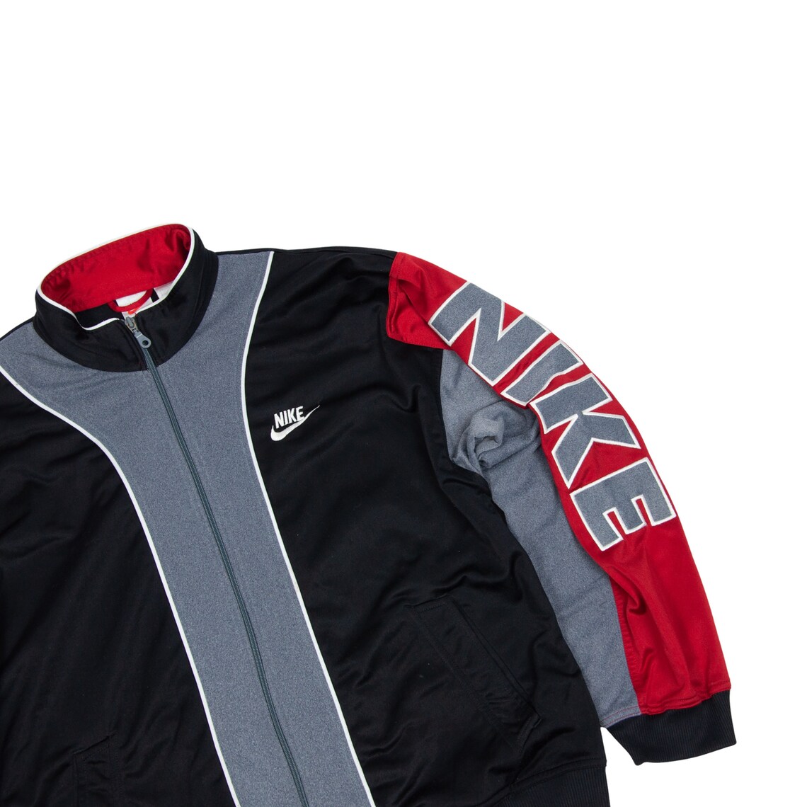 Vintage Nike Track Jacket Top Spell Out Logo Black L | Etsy