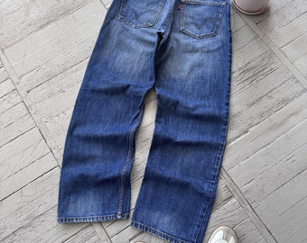 Vintage 90er Jahre Levi's 501 Regular Fit Washed Blue Denim Jeans Größe 32