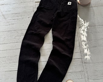 Carhartt WIP Pantalon décontracté décontracté en velours côtelé Pierce noir taille 25