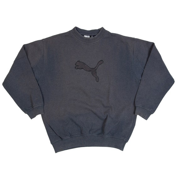 Vintage Puma Baggy Sweatshirt M Faded Gray Crewnec