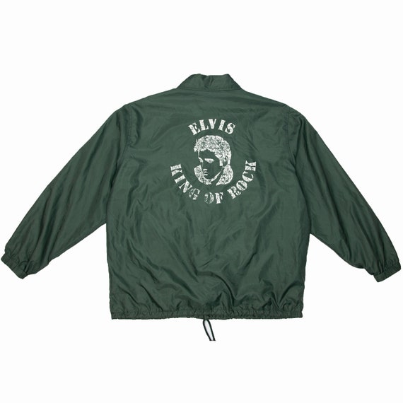 Vintage Elvis King of Rock Nylon Coach Rain Jacket