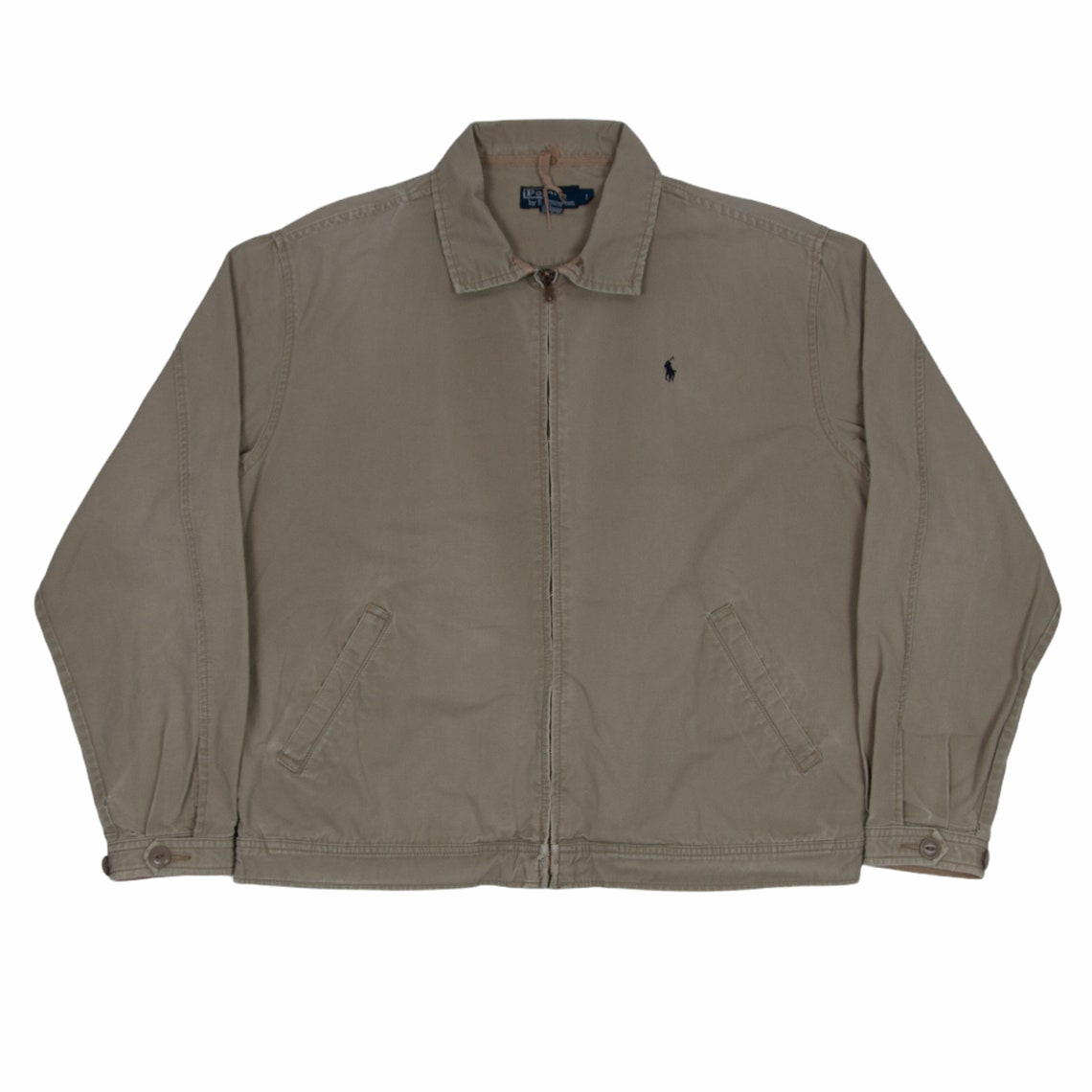 Vintage Polo Ralph Lauren Harrington Jacket L Beige Distressed Etsy
