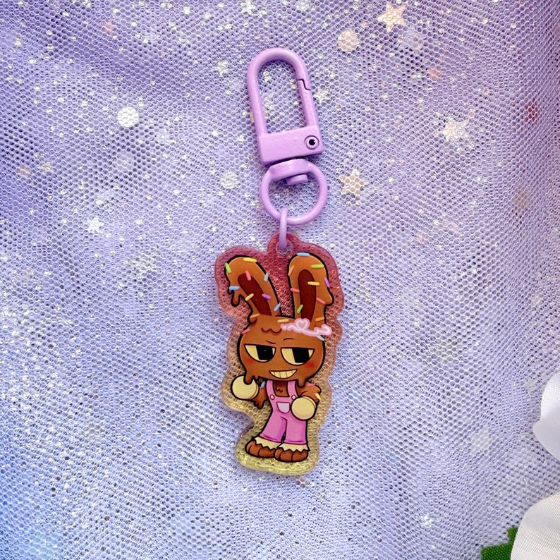 TADC The Amazing Digital Circus Keychains 1.5 inch Colorful Clear Double Sided Acrylic Colorful Clasps Jax Candy