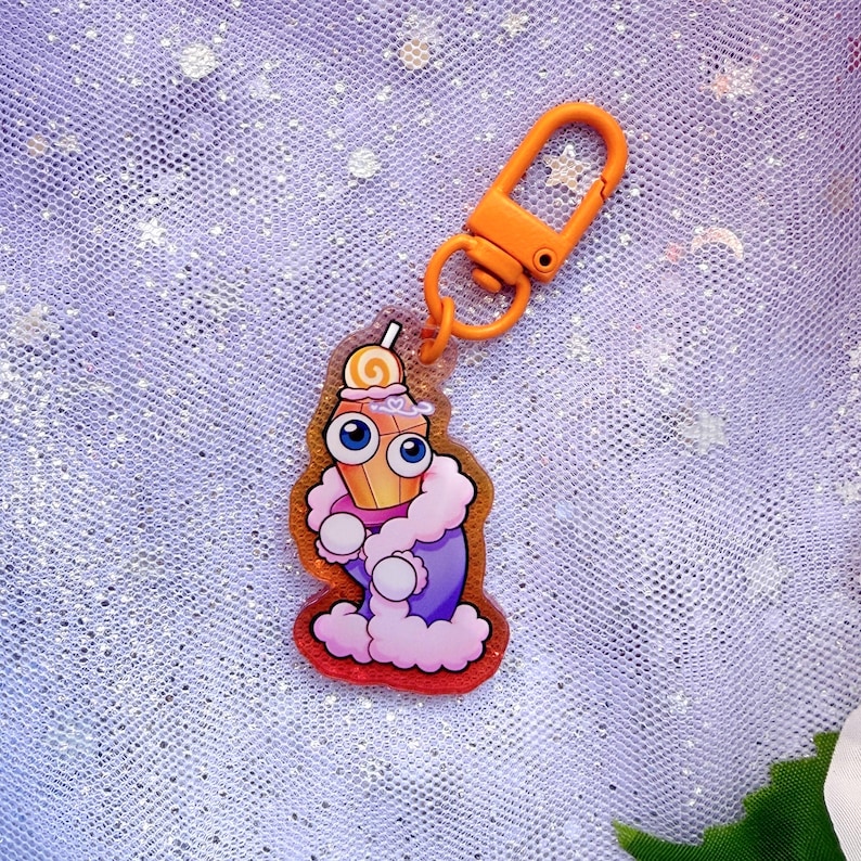 TADC The Amazing Digital Circus Keychains 1.5 inch Colorful Clear Double Sided Acrylic Colorful Clasps Kinger Candy