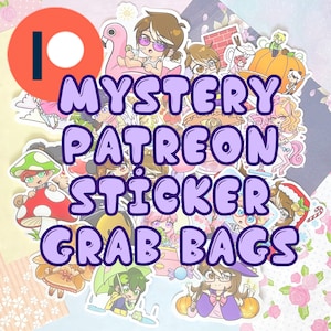Mystery Patreon Sticker Club Pack/ Grab Bag - Die Cut Stickers (Random)