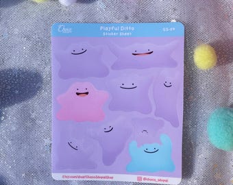 Hoja de pegatinas de Ditto juguetón