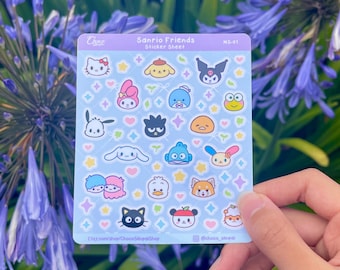 Hoja de pegatinas de Kitty y sus amigos