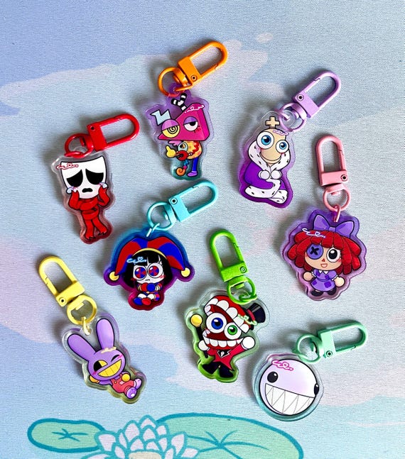 TADC the Amazing Digital Circus Keychains 1.5 Inch Colorful Clear