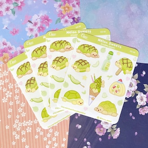 Melon Turtle Sweets Sticker Sheet