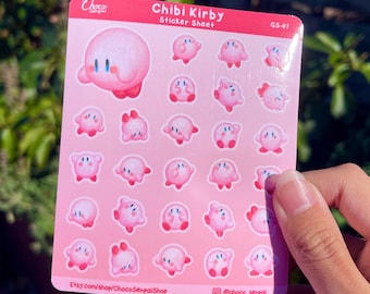 Hoja de pegatinas de Chibi Kirb