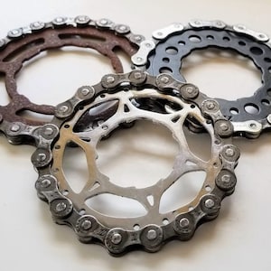Drink Coaster Steampunk Bike Gear & Cog , Recycled Bicycle Chain and Cog.