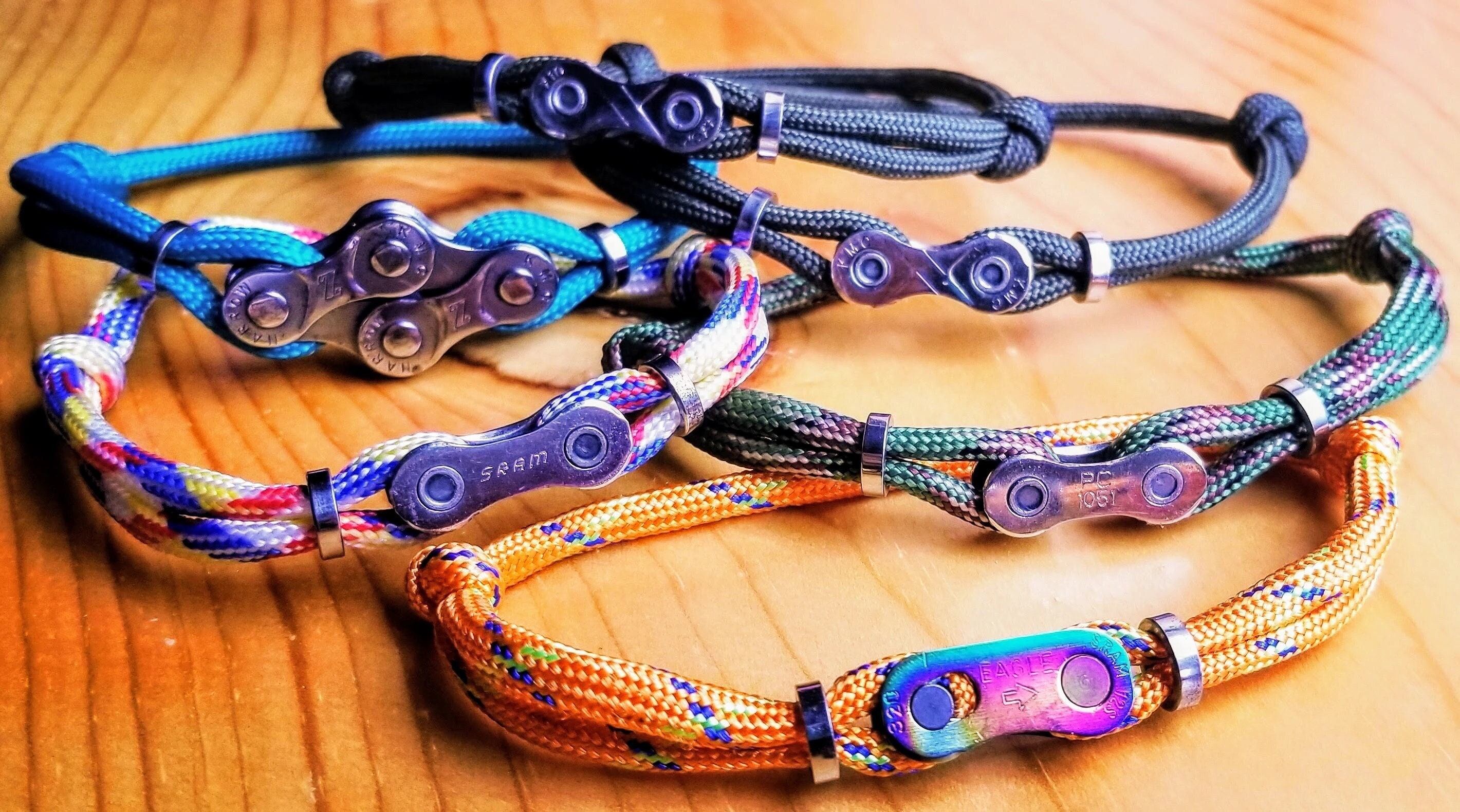 Rainbow Bike Chain Bracelet