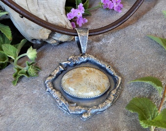 Coral Fossil Unearthed Sterling Silver Pendant