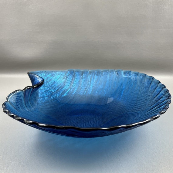 Vintage IVV Large Cobalt Blue Glass Bowl Italy Artisan Glass - Etsy