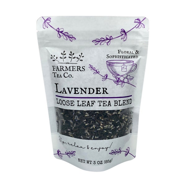 FARMERS Tea Co. Lavender Black Tea-Loose Leaf Tea Blend-Floral & Sophisticated-Elevate Your Tea Experience