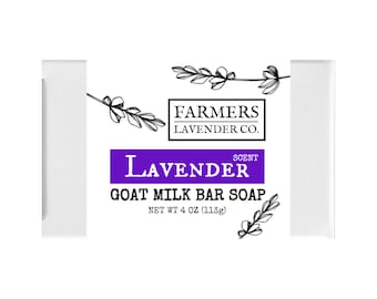 Lavender Goat Milk Bar Soap. Detergent Free Formula.