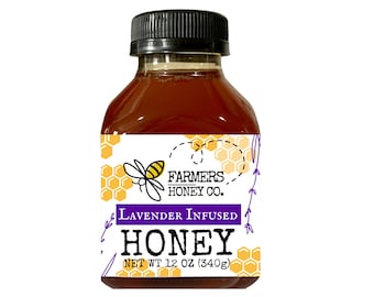 FARMERS Honey Co. Lavender Infused Wildflower Honey. Sweet and Floral Natural Flavor.