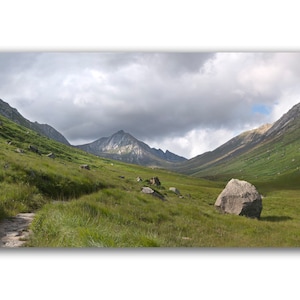 Isle of Arran Scottish landscape photography: Glen Rosa with Goatfell |  panoramic print | wall art | Scottish glen with mountains