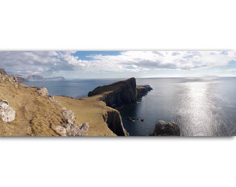 Neist point lighthouse, Skye, Scotland | Scottish Highlands | Scottish landscape photography panoramic print | wall art