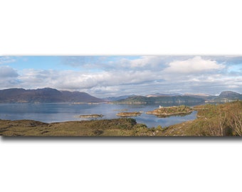 Scottish Landscape photography: Plockton, Loch Carron view towards the Applecross mountains | Scottish Highlands | panorama print | wall art