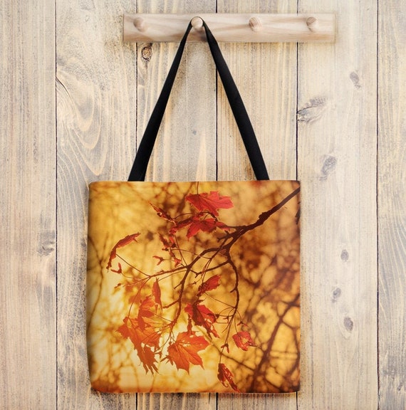 Autumn tote bag | Fall tote bag | Golden autumn sycamore leaves | reusable shopping bag | autumn / fall accessories
