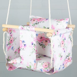 Baby swing, hammock swing, fabric swing, baby swing chair, Baptism Gift, indoor baby swing, baby shower gift, baby toys, kids swing, natural