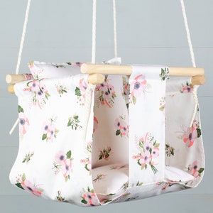 Swing, baby swing, baby swing chair, boho swing for baby, eco friendly swing, fabric swing, cotton swing, 1st birthday gift, Baby shower