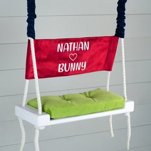 Personalized wooden swing, swing with a name, glamorous swing chair pink, adult inside swing, handmade swings, wooden rope swing, boho swing