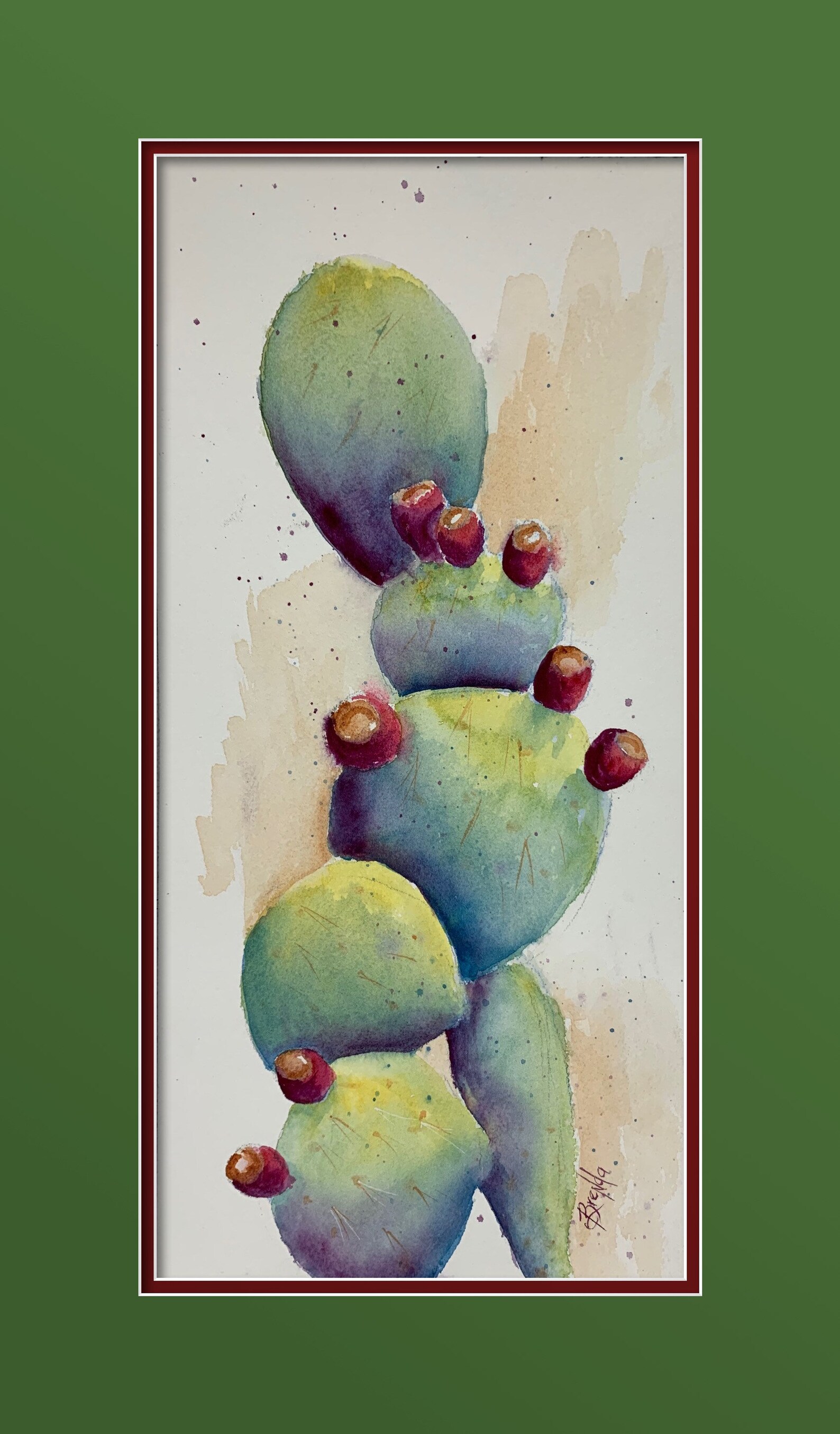 PRICKLY PEAR Original Watercolor Painting Succulent Art - Etsy