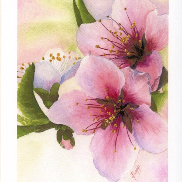 AZALEAS | watercolor art print with white borders | choice of 5”x7” or 8”x 10” | optional mat for framing  | art print | wall decor