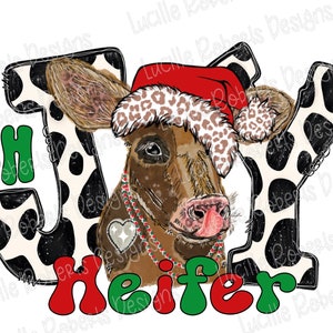Christmas Joy Png, Christmas Santa Cow Sublimation, Christmas Png, Christmas Heifer Png, Sublimate Shirt Designs, Farm Cow Christmas Designs
