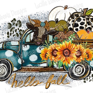 Fall Truck Sublimation, Fall Cow In Truck, Fall Pumpkins Png, Farmers Pumpkin Truck, Pumpkin Sublimation, Fall T-shirt Design, Fall Clipart
