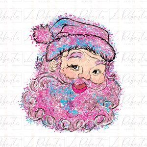 Pink Glitter Santa Png, Santa Claus Png, Pink And Blue Christmas, Christmas Tshirt Design, Christmas Sublimation, Merry Christmas Season