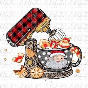 Christmas Cake Mixer Png, Bake Cookies, Christmas Sublimation Design, Christmas Cake Baking, DTG Printing, Sublimate Design, Santa Claus Png