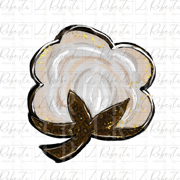 Fall Cotton Design Png, Autumn Cotton Png, Fall Sublimation, Fall Png, Hand Drawn, Sublimate Design, Cotton Farm Png, Cotton Flower Clipart