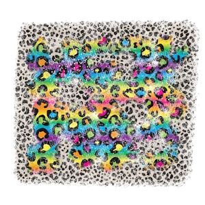 Rainbow Leopard Background Distressed Sublimation Png