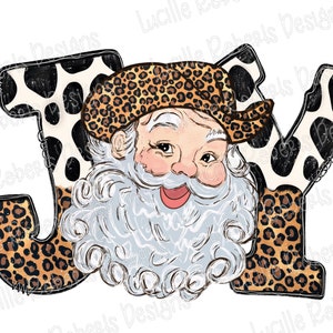 Joy Western Santa Claus, Christmas Santa Sublimation, Christmas Png, Christmas Joy PNG, Sublimation Sublimate Design, Cowhide Christmas