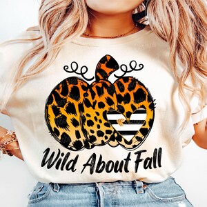 Wild über Herbst Kürbis Sublimation, Leopard Kürbis, Herbst Png, DTG Druck, digitaler Download, Kürbis Png, digitale Kunst, Sublimationsdruck