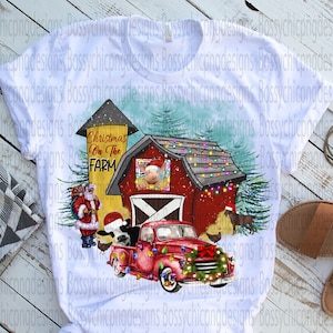 Christmas On The Farm Sublimation, Christmas On The Farm Clipart, Christmas Png, Hand Drawn, Digital Download Sublimation Graphics, Png
