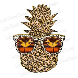 Summer Time Pineapple Png, Summer Time Png, Pineapple With Glasses, Leopard Pineapple png, DTG Printing, Sublimate Design, Summer Sunglasses