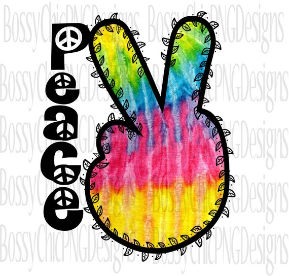 Peace Sign Png Design Hippie Tie Dye Digital Download 