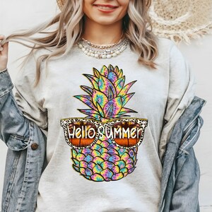 Summer Pineapple Png, Summer Time Png, Pineapple With Glasses, Tie Dye Pineapple png, DTG Printing, Sublimate Design, Summer Sunglasses Png