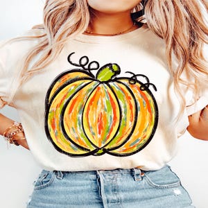Fall Painted Pumpkins Sublimation Design, Pumpkin Sublimation, Fall Png, Png For Tshirts, Sublimate Design, Pumpkin Clipart, Hand Drawn Png