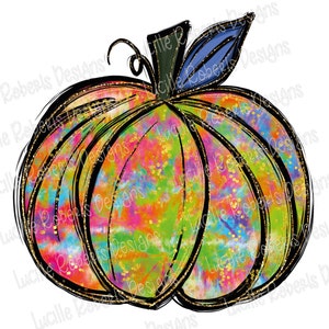 Pumpkin Sublimation, Fall Png, Pumpkin Png, Fall Sublimation, Hand Drawn, DTG Printing, Digital Download Printable Art, Tie Dye Fall Pumpkin