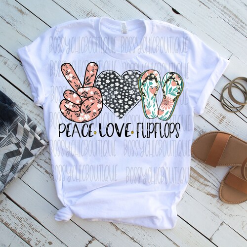 Peace Love Flip Flops Summer Sublimation File PNG Summer | Etsy