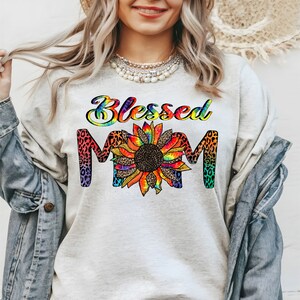 Gift For Mom Png, Mothers day Png, Leopard print Png, Clipart Design, DTG Printing, Png File For Tshirts, Blessed Mom Png, Sublimate Design