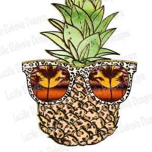 Hello Summer Pineapple Png, Summer Time Png, Pineapple With Glasses, Leopard Pineapple, DTG Printing, Sublimate Design, Summer Sunglasses