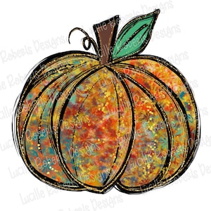 Pumpkin Sublimation, Fall Png, Pumpkin Png, Fall Sublimation, Hand Drawn, DTG Printing, Digital Download Printable Art, Tie Dye Fall Pumpkin