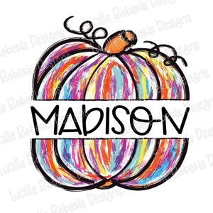 Fall Painted Pumpkins, Sublimation Design, Hand drawn, Fall Png, Pumpkin Png, Split Pumpkin Png, Add Your Name Pumpkin, Autumn Pumpkins Png