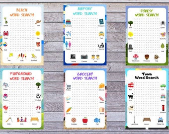 Puzzelbundel woordzoeken voor kinderen – afdrukbaar activiteitenpakket (pdf en jpg)